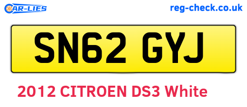 SN62GYJ are the vehicle registration plates.