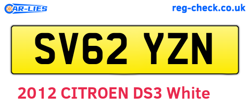 SV62YZN are the vehicle registration plates.