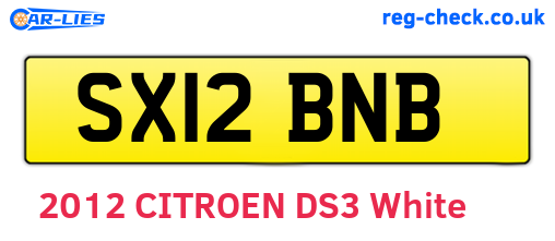 SX12BNB are the vehicle registration plates.
