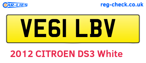 VE61LBV are the vehicle registration plates.