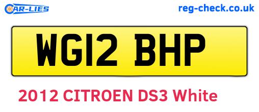WG12BHP are the vehicle registration plates.