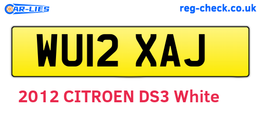 WU12XAJ are the vehicle registration plates.