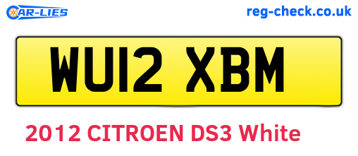 WU12XBM are the vehicle registration plates.