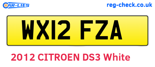 WX12FZA are the vehicle registration plates.