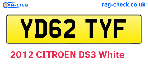 YD62TYF are the vehicle registration plates.