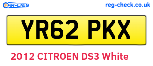 YR62PKX are the vehicle registration plates.