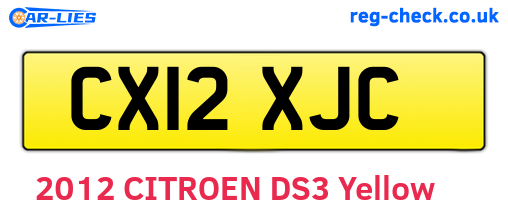 CX12XJC are the vehicle registration plates.