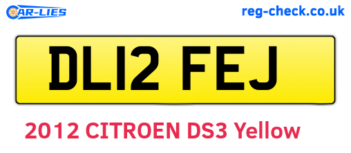 DL12FEJ are the vehicle registration plates.