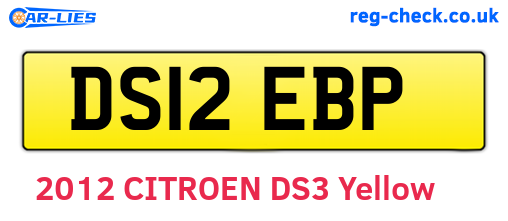 DS12EBP are the vehicle registration plates.