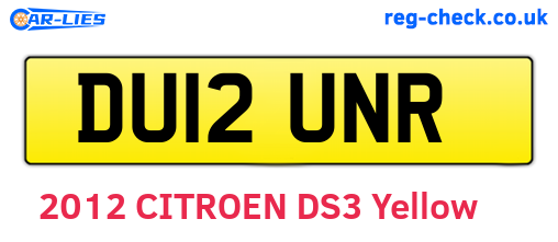 DU12UNR are the vehicle registration plates.