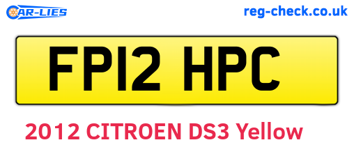 FP12HPC are the vehicle registration plates.