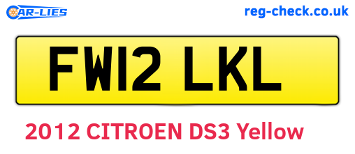 FW12LKL are the vehicle registration plates.