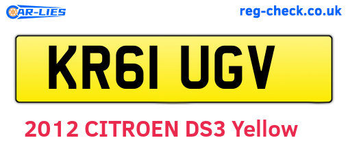 KR61UGV are the vehicle registration plates.