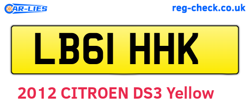 LB61HHK are the vehicle registration plates.