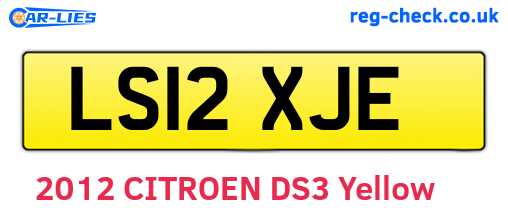 LS12XJE are the vehicle registration plates.