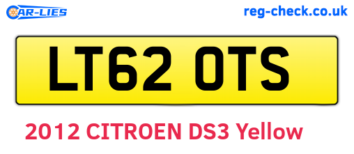 LT62OTS are the vehicle registration plates.