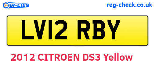 LV12RBY are the vehicle registration plates.