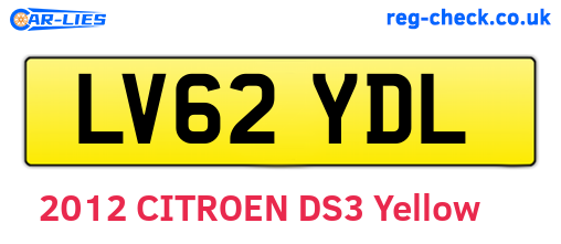 LV62YDL are the vehicle registration plates.