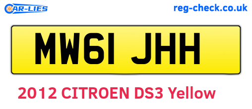 MW61JHH are the vehicle registration plates.