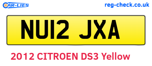 NU12JXA are the vehicle registration plates.
