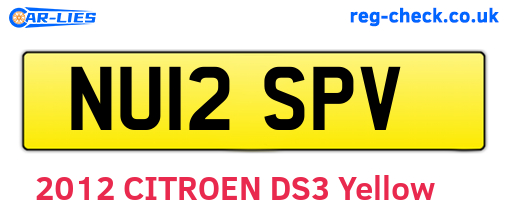 NU12SPV are the vehicle registration plates.