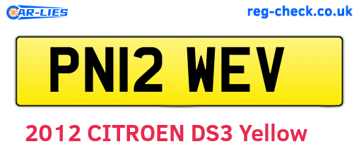 PN12WEV are the vehicle registration plates.
