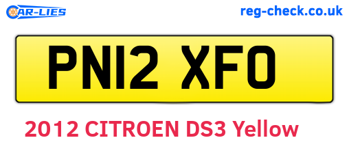 PN12XFO are the vehicle registration plates.