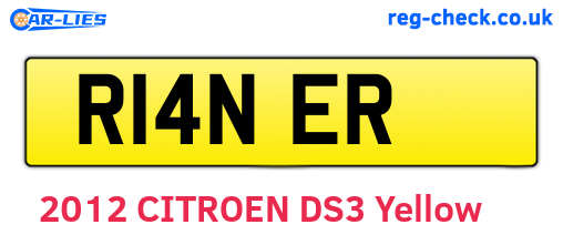 R14NER are the vehicle registration plates.