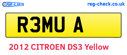 R3MUA are the vehicle registration plates.