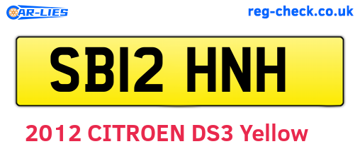 SB12HNH are the vehicle registration plates.