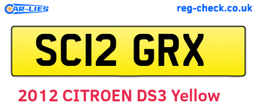 SC12GRX are the vehicle registration plates.