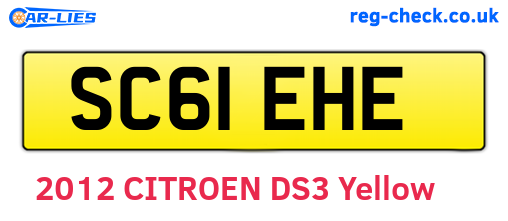SC61EHE are the vehicle registration plates.