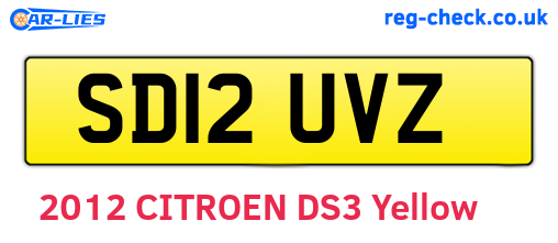 SD12UVZ are the vehicle registration plates.