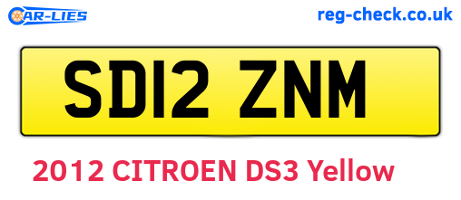 SD12ZNM are the vehicle registration plates.