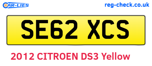 SE62XCS are the vehicle registration plates.