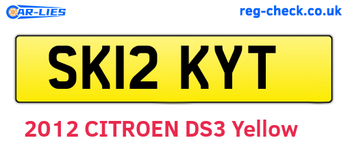 SK12KYT are the vehicle registration plates.