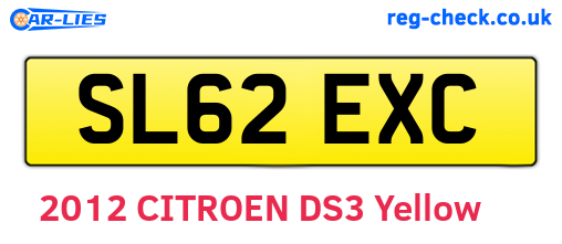 SL62EXC are the vehicle registration plates.