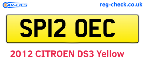 SP12OEC are the vehicle registration plates.