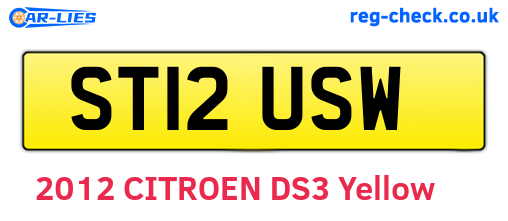 ST12USW are the vehicle registration plates.