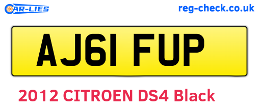 AJ61FUP are the vehicle registration plates.