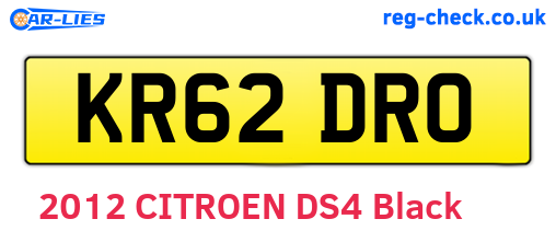 KR62DRO are the vehicle registration plates.