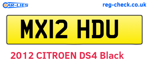 MX12HDU are the vehicle registration plates.