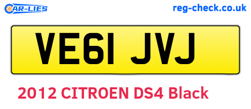 VE61JVJ are the vehicle registration plates.