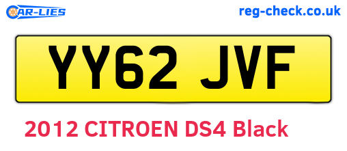 YY62JVF are the vehicle registration plates.