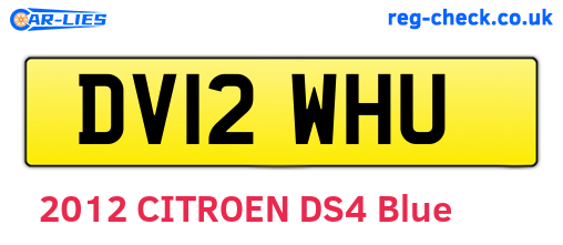 DV12WHU are the vehicle registration plates.
