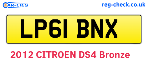 LP61BNX are the vehicle registration plates.