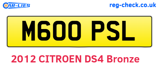 M600PSL are the vehicle registration plates.
