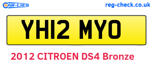 YH12MYO are the vehicle registration plates.