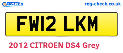 FW12LKM are the vehicle registration plates.