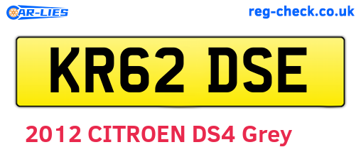 KR62DSE are the vehicle registration plates.